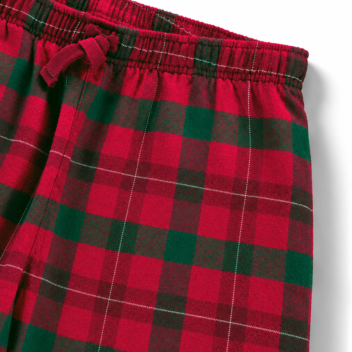 Pantalon de pyjama à carreaux rouge et vert en flanelle, adulte
