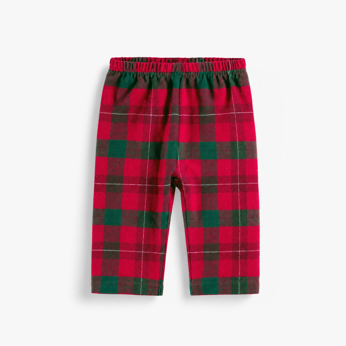 Pyjama deux pièces à carreaux rose et vert en flanelle, bébé