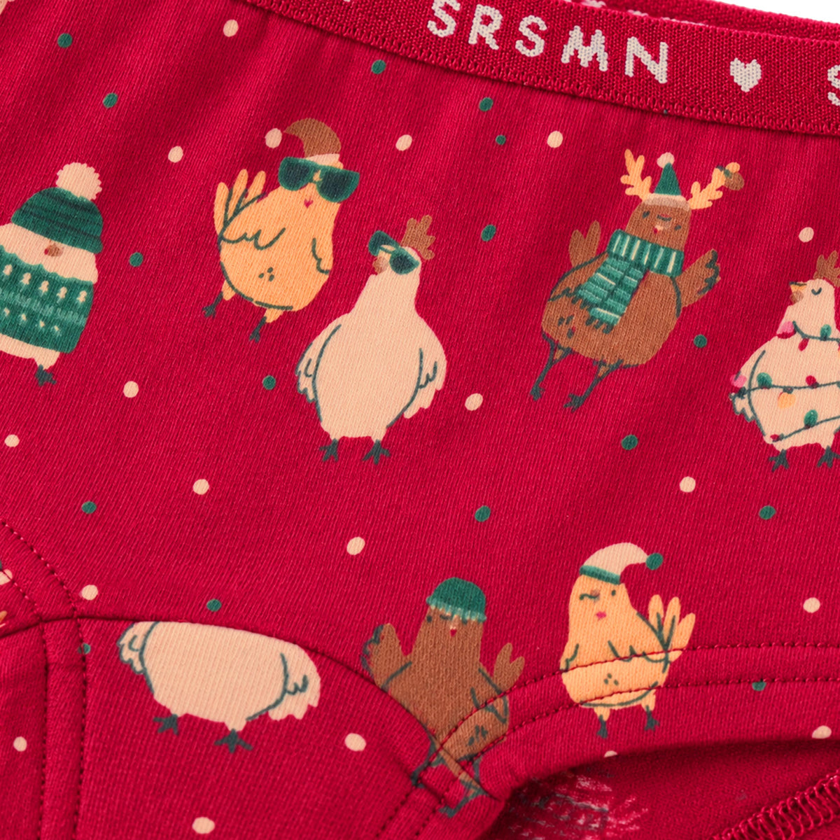 Culotte garçonne rouge à poules des Fêtes, enfant