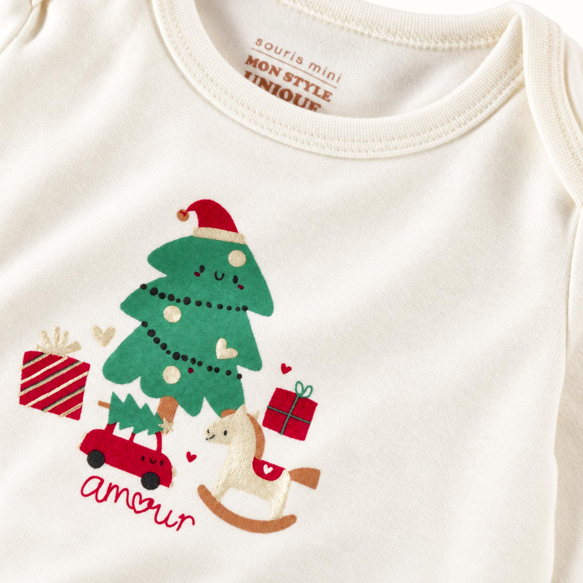 Cache-couche crème à sapin des Fêtes, bébé