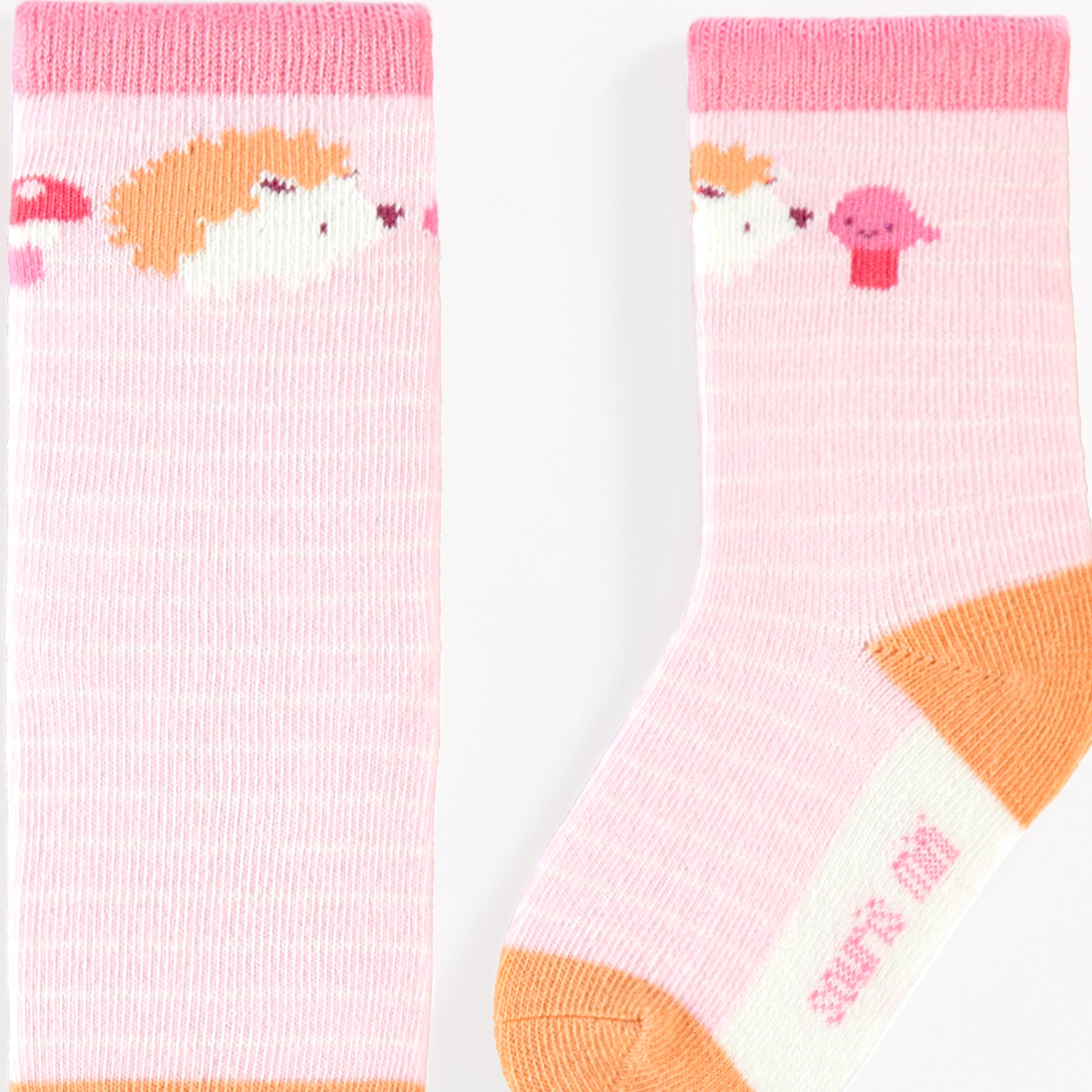 Pink hedgehog print socks, baby