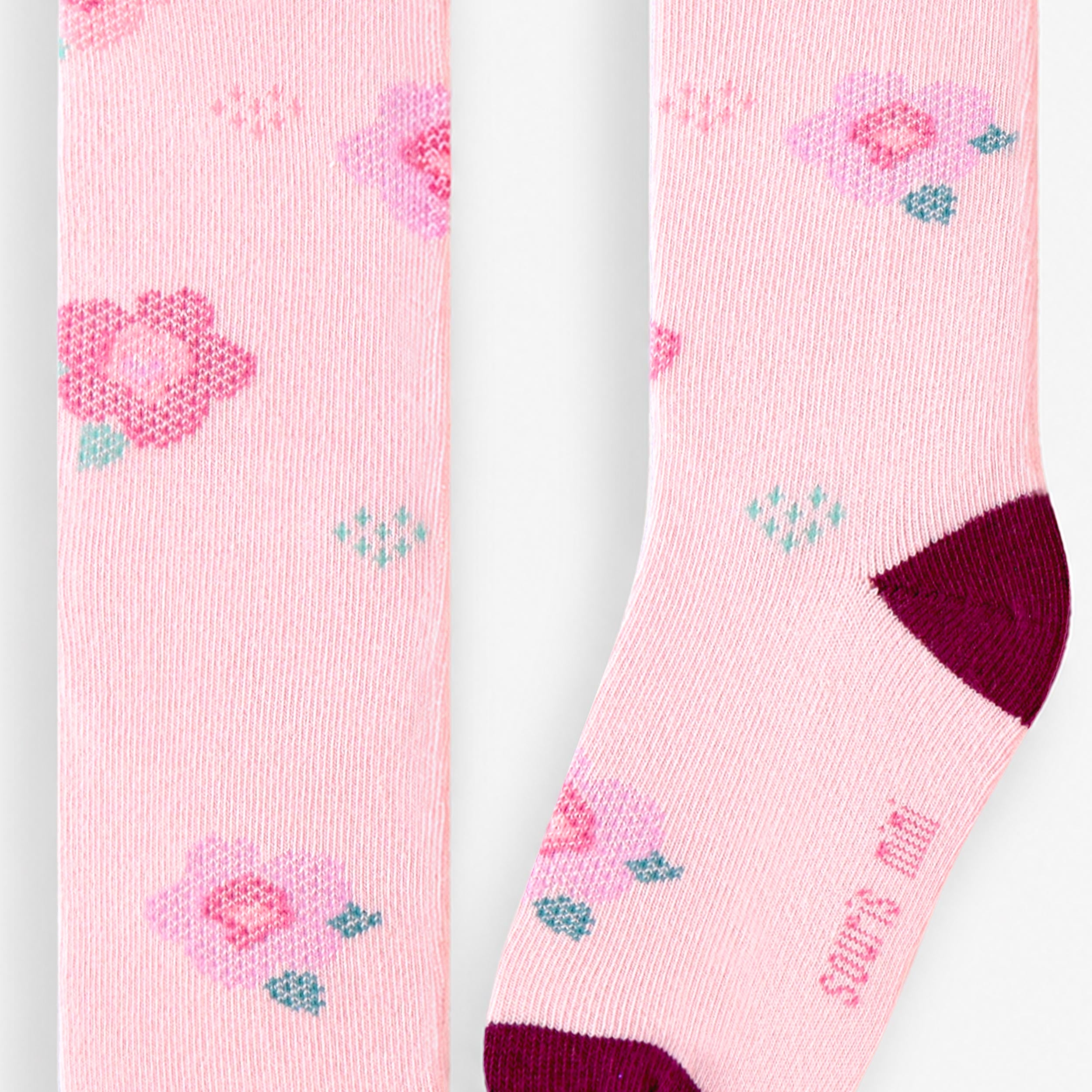 Chaussettes roses à motif floral, enfant