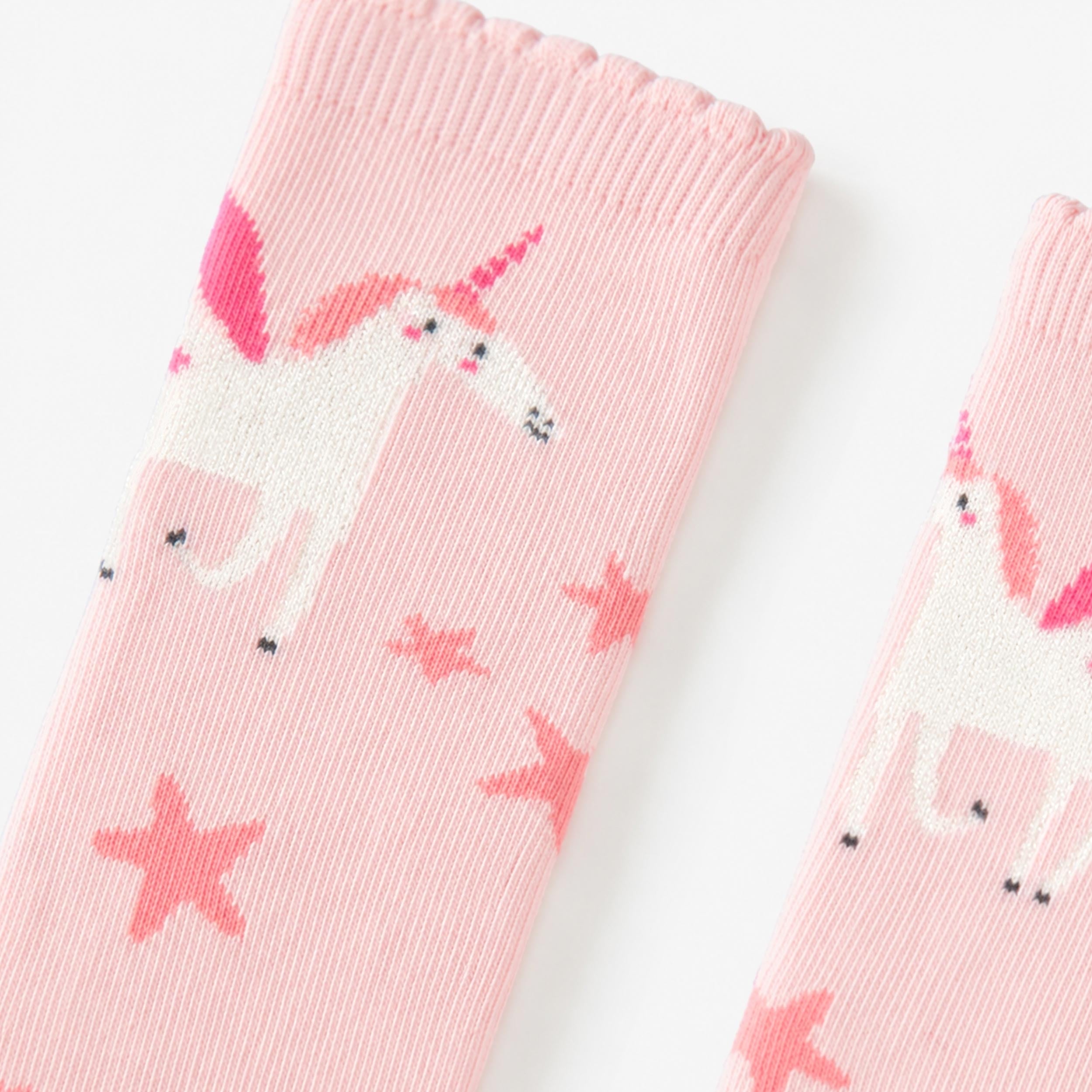 Chaussettes roses à motif licorne, enfant fille