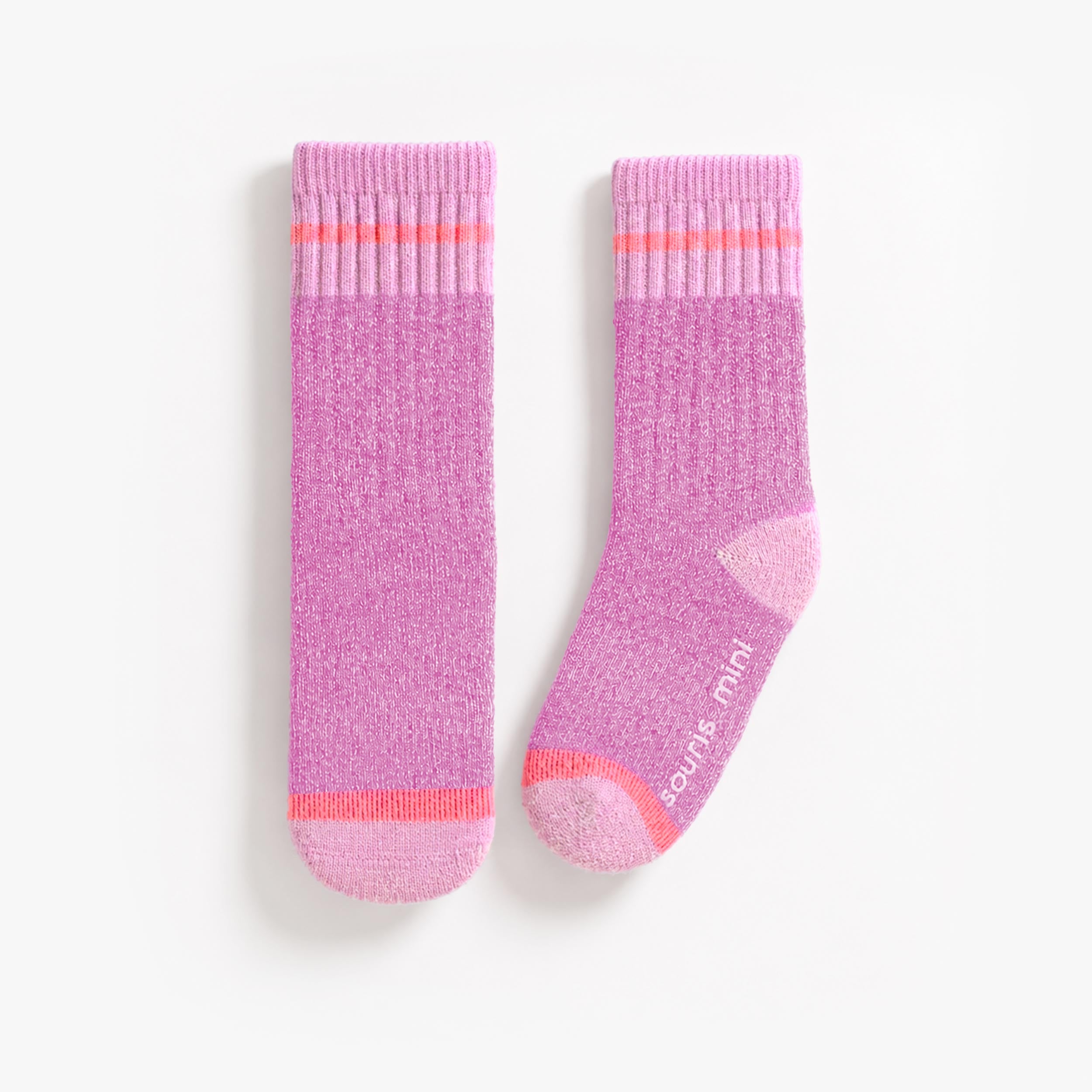 Chaussettes roses en laine mérinos, enfant