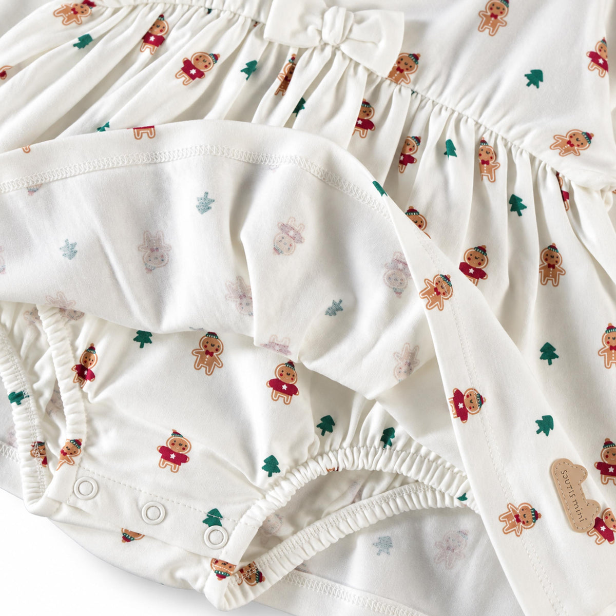 Robe crème à imprimé des fêtes, naissance
