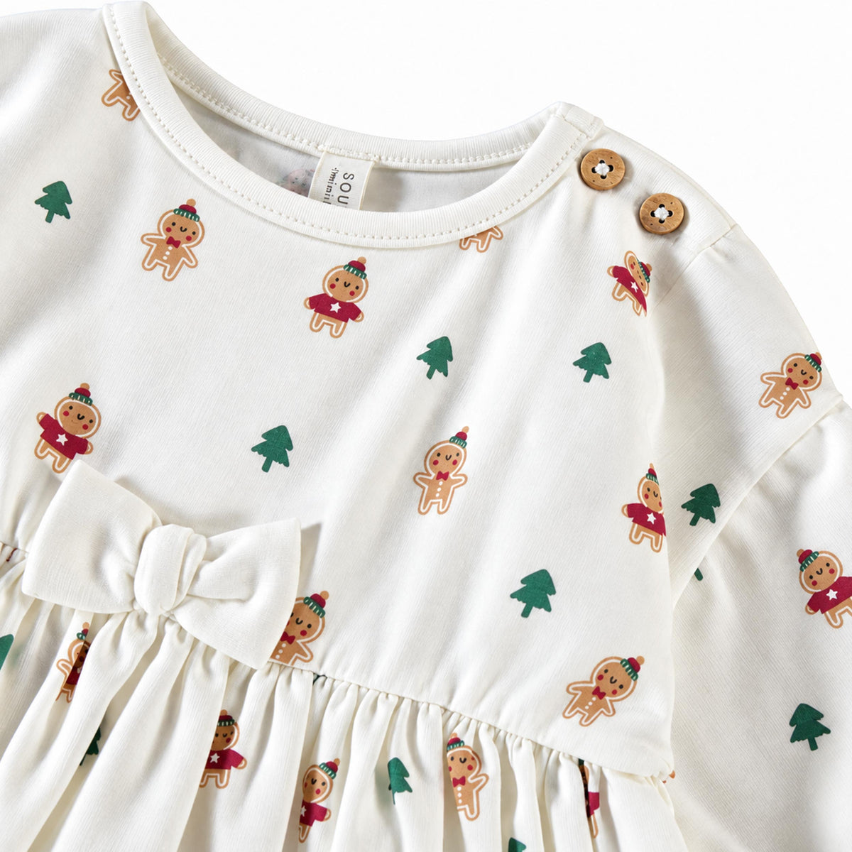 Robe crème à imprimé des fêtes, naissance