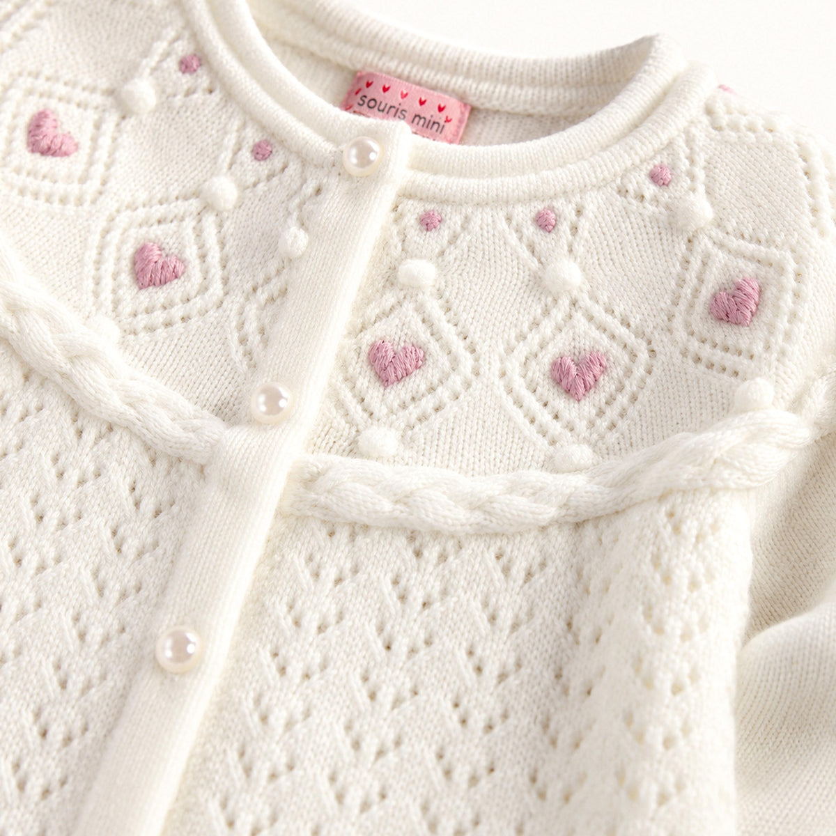 Cream patterned knit cardigan, baby
