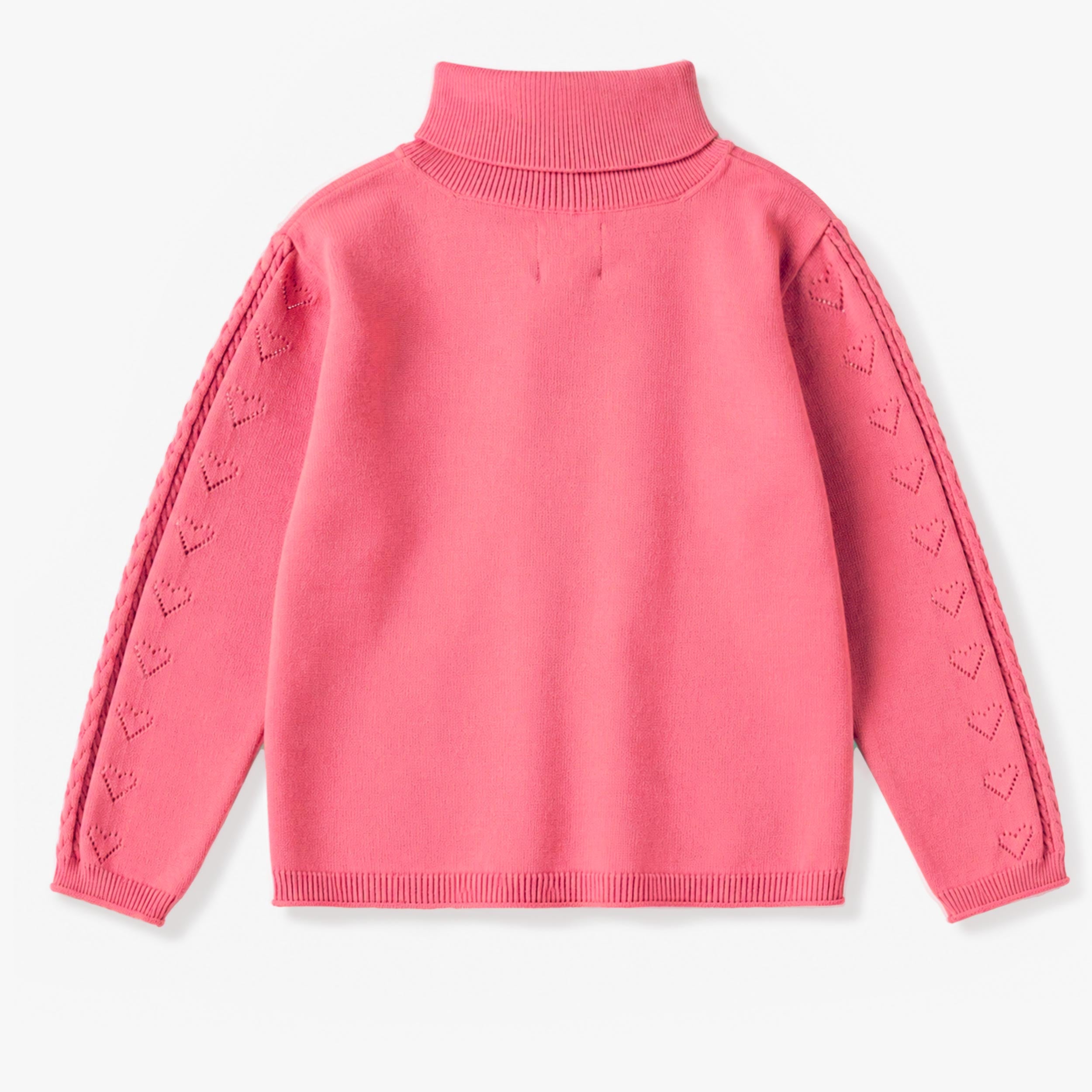 Pink turtleneck knit sweater, child
