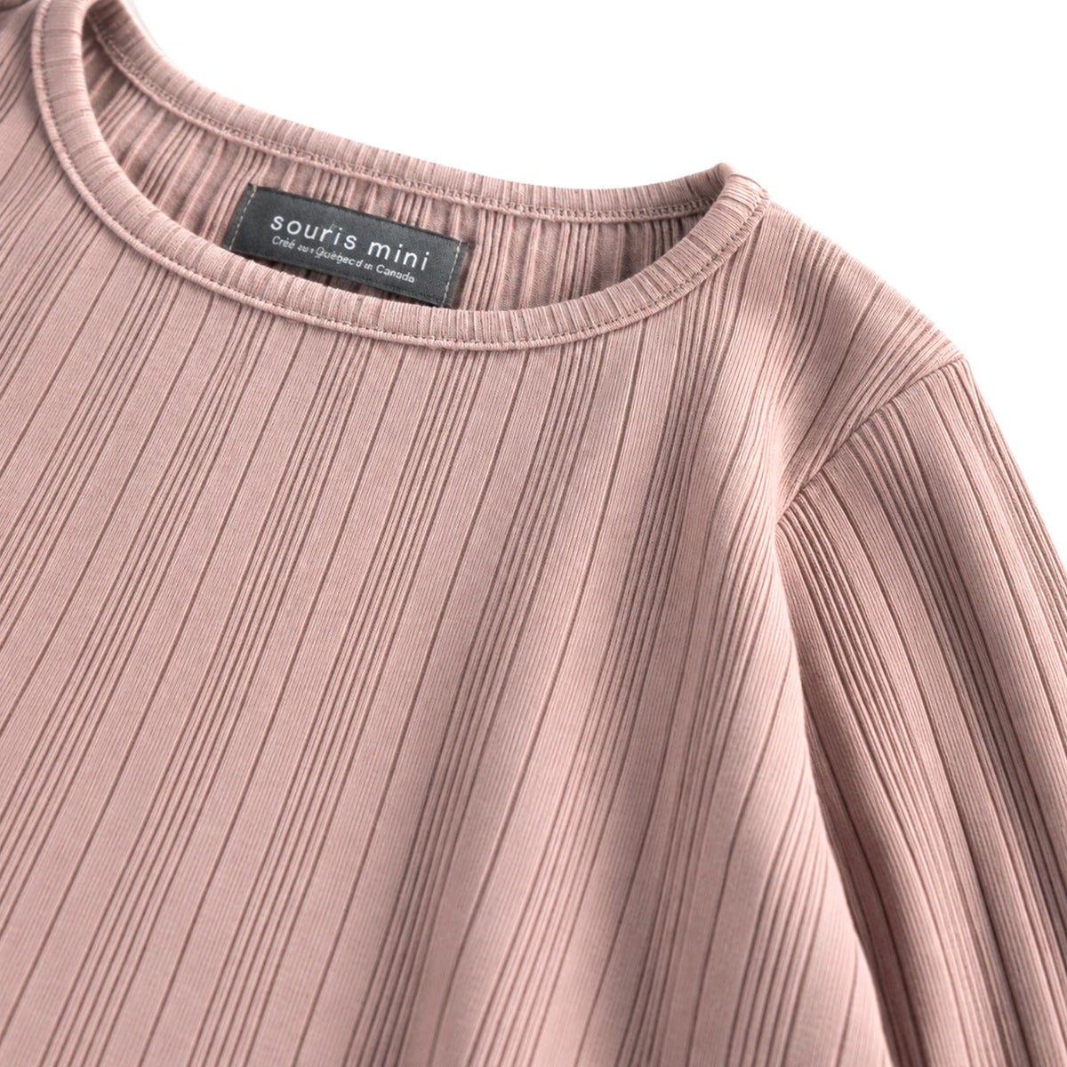 Pink ribbed long-sleeve t-shirt, child