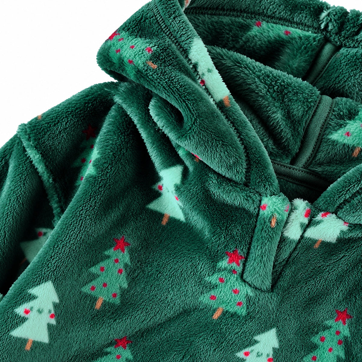 Chandail vert forêt en peluche à motifs de sapins, bébé