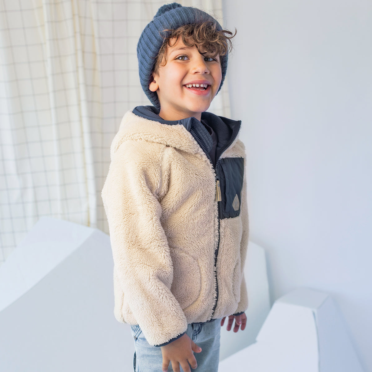 Cream Sherpa Jacket, child
