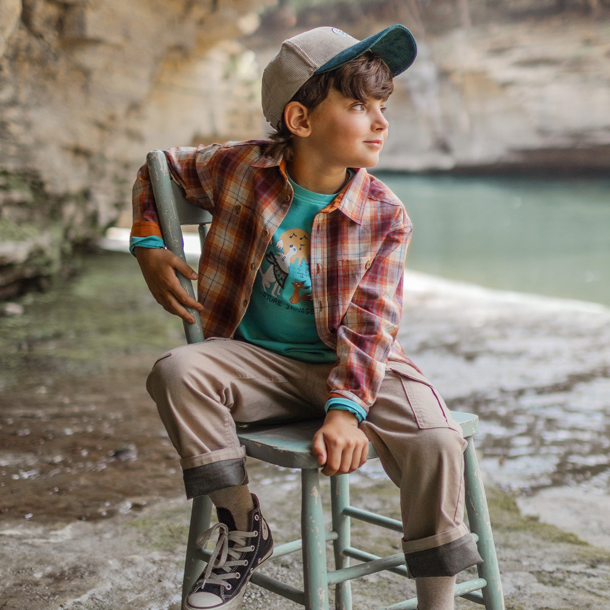Chemise à carreaux en flanelle, enfant
