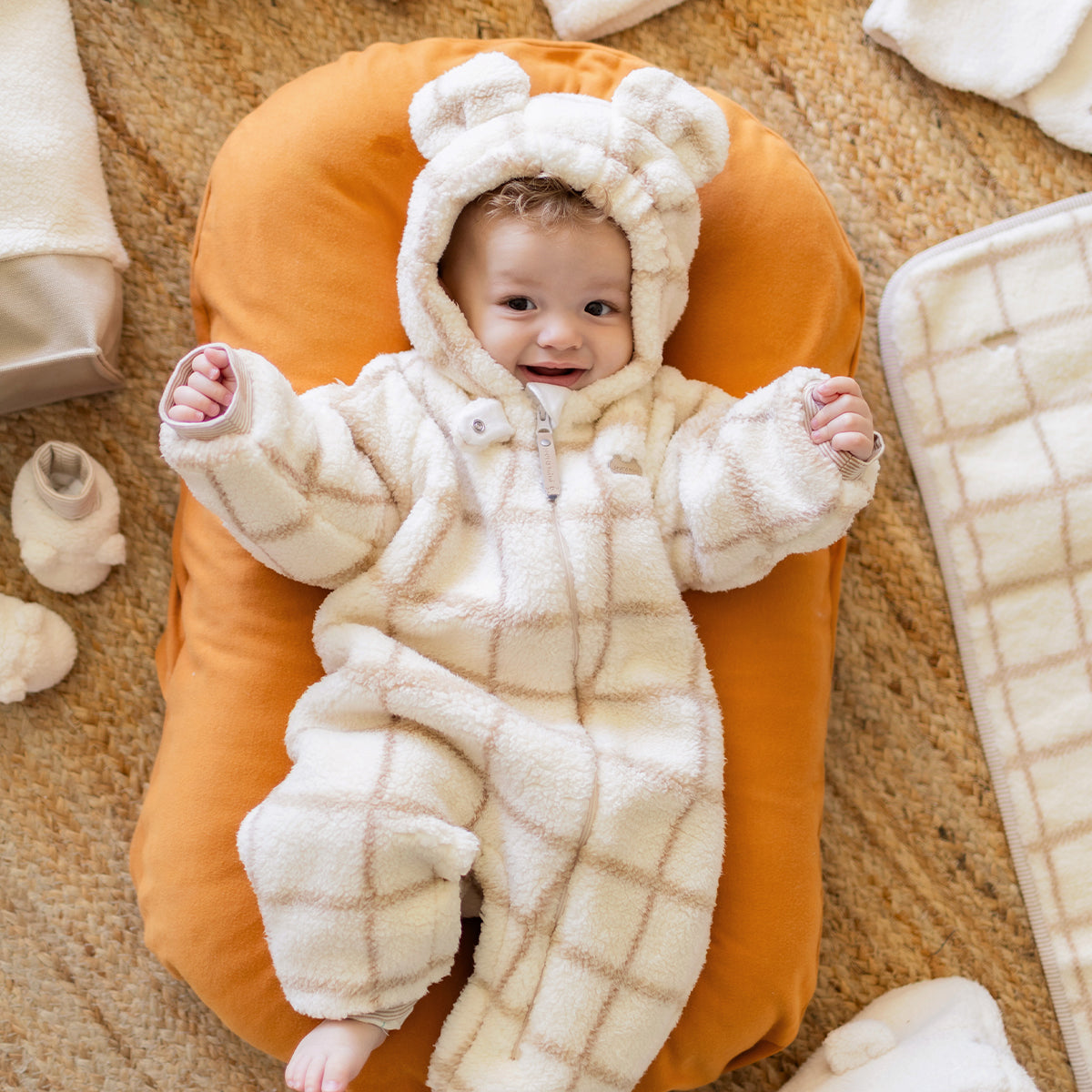 Cream sherpa one piece, newborn | Souris Mini - Souris Mini