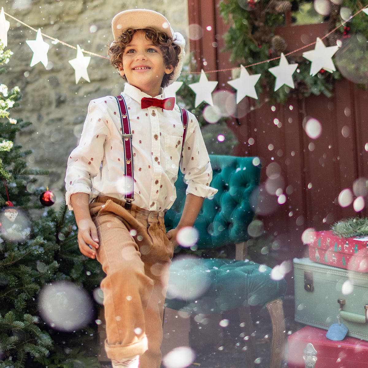Pantalon brun en velours côtelé, enfant