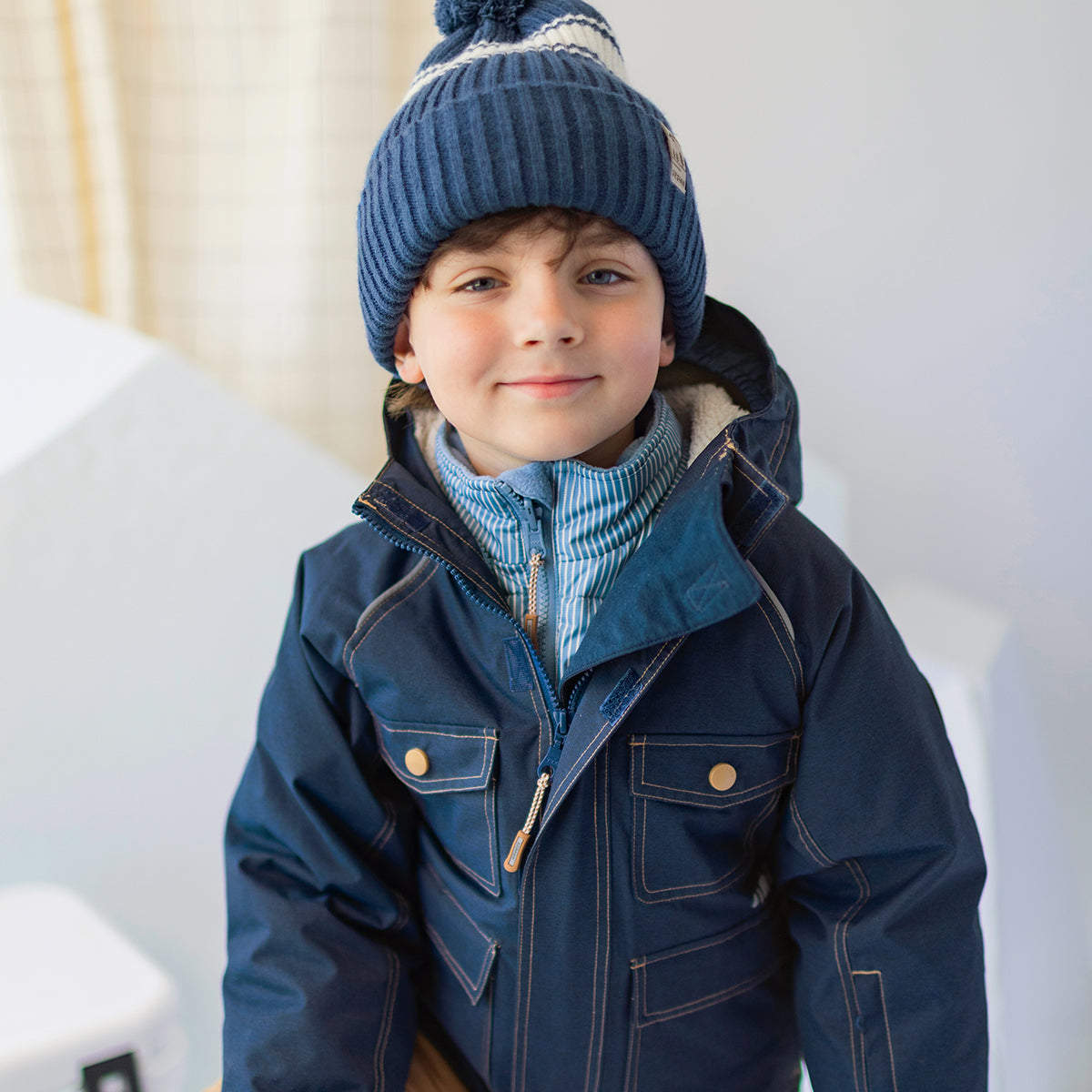 Denim Blue and Ochre 3-in-1 Snowsuit, child