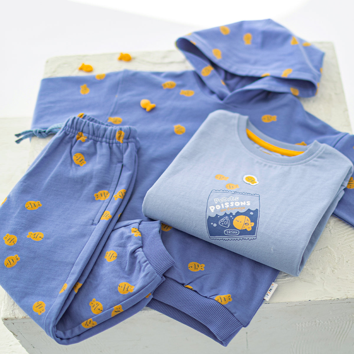 Blue hoodie with print, baby