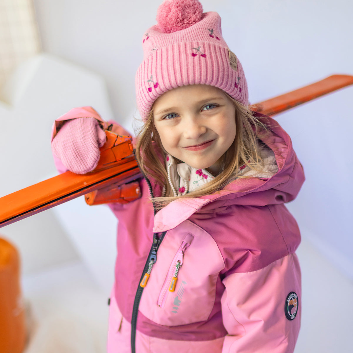 Habit de neige 3 en 1 rose et noir, enfant