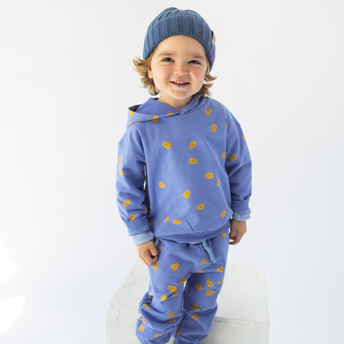 Blue hoodie with print, baby