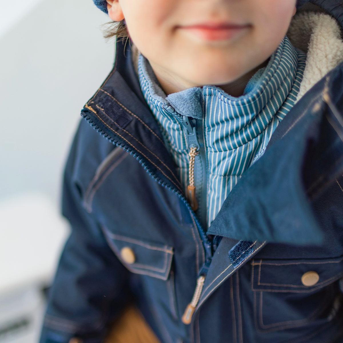 Denim Blue and Ochre 3-in-1 Snowsuit, child