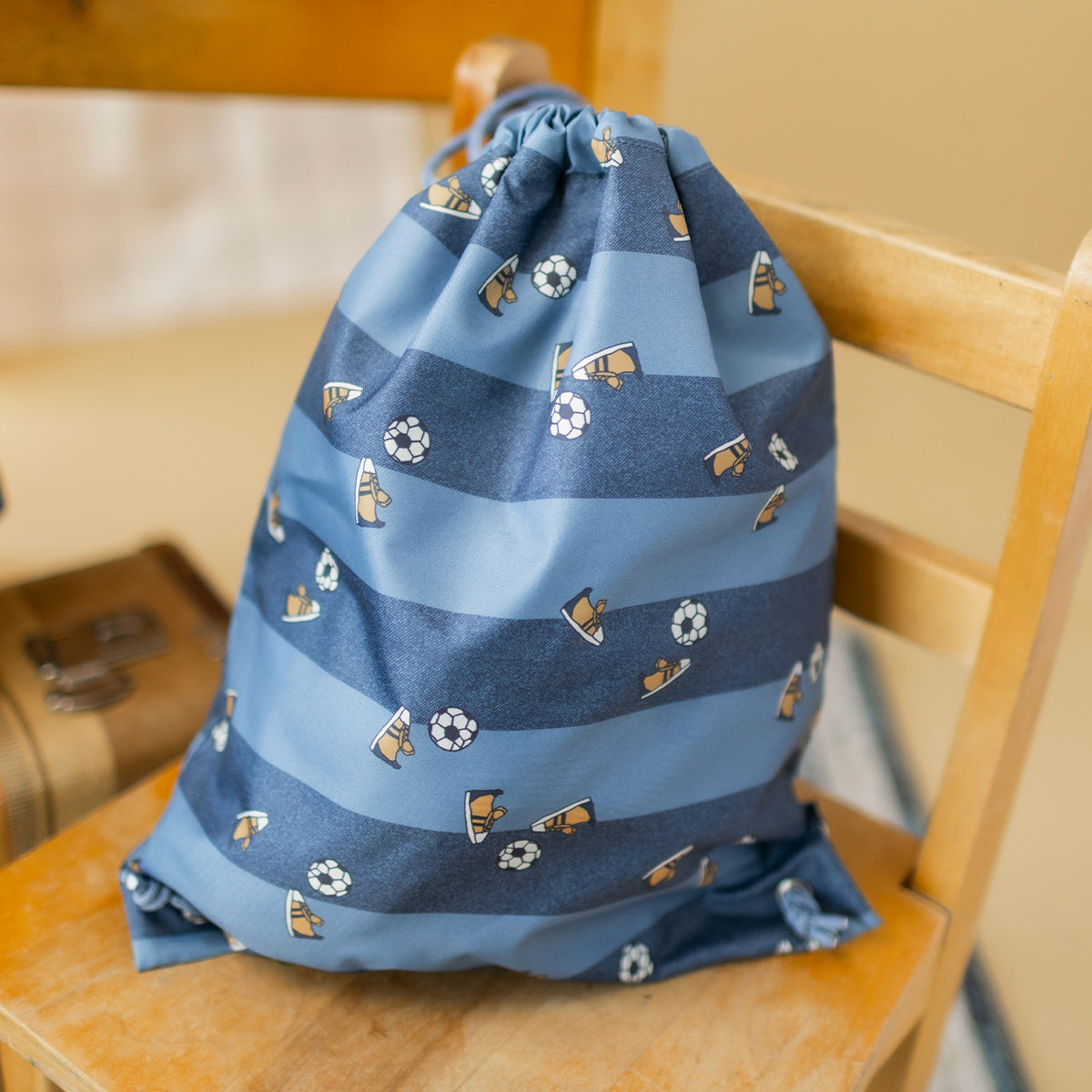 Blue printed all-purpose bag