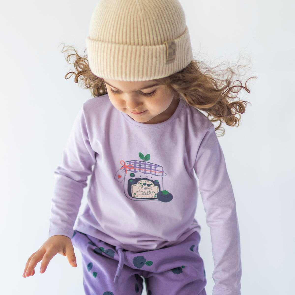 T-shirt mauve avec illustration, bébé