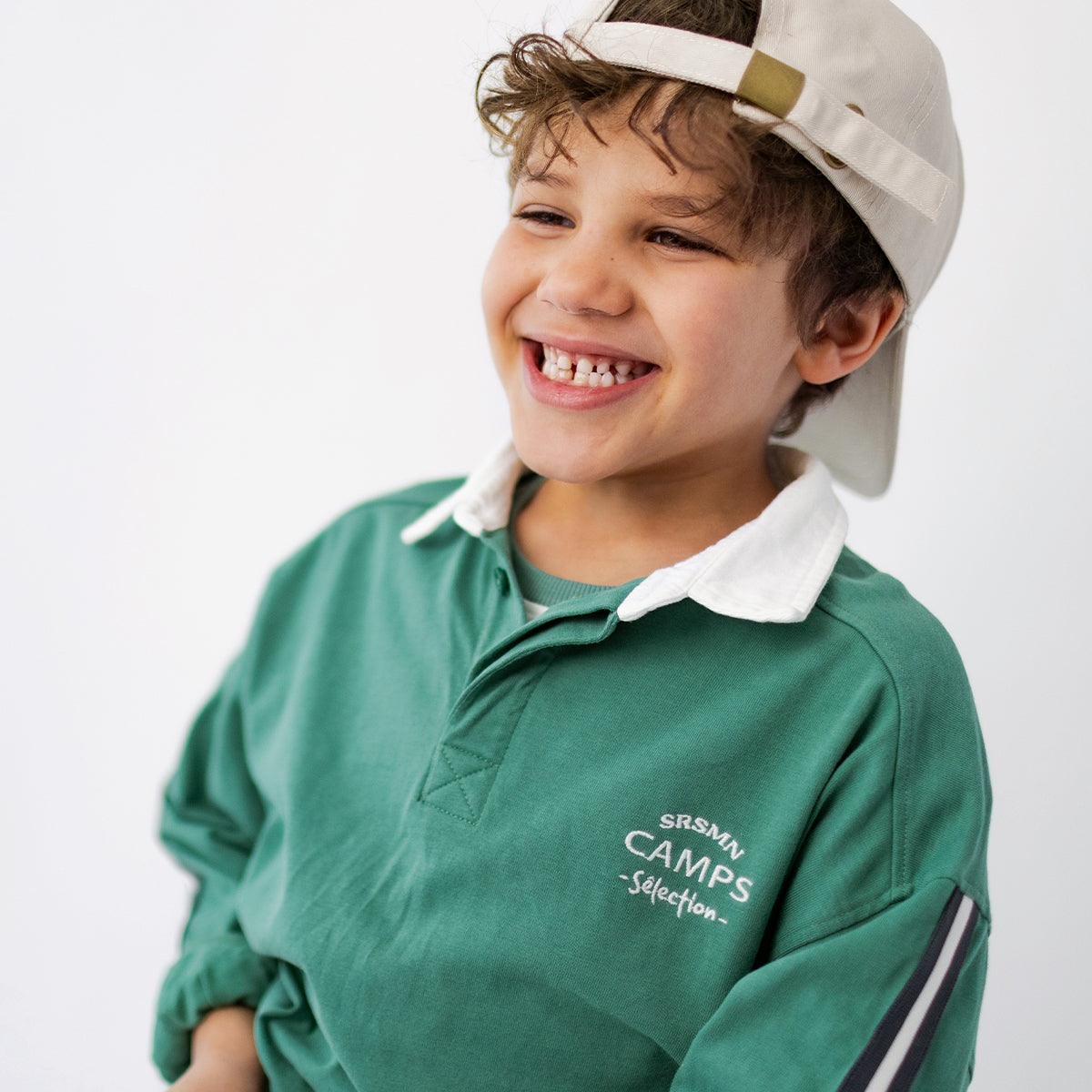 Green polo shirt, child