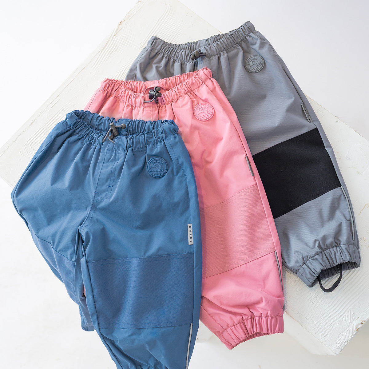 Pink mid-season outdoor pants, baby