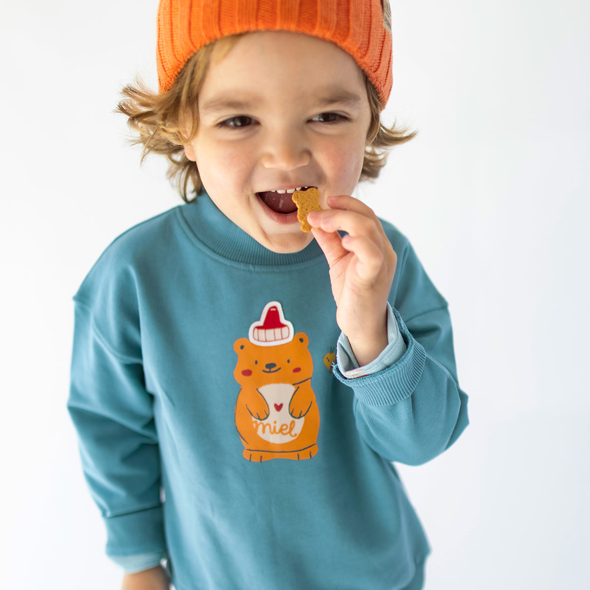Blue sweatshirt with illustration, baby