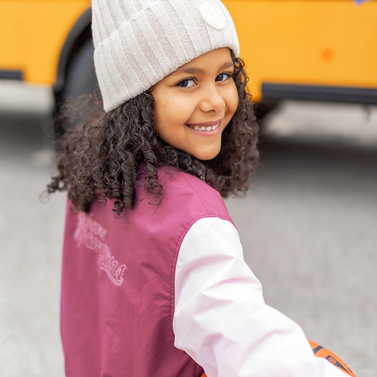 Blouson bomber mauve et rose, enfant
