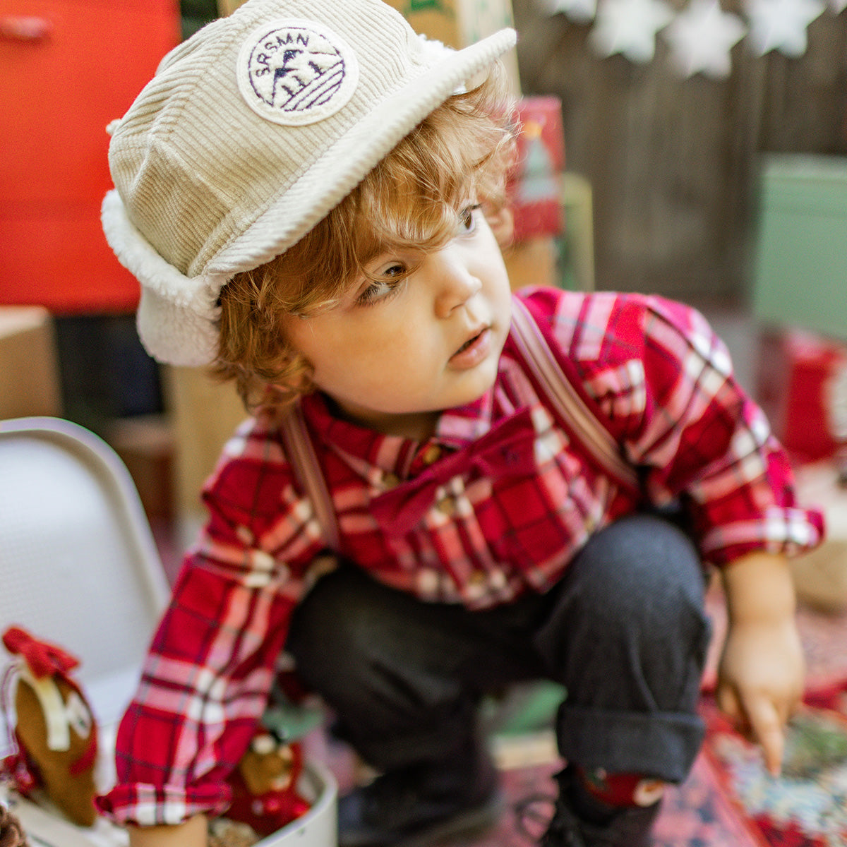 Cream corduroy cap, baby