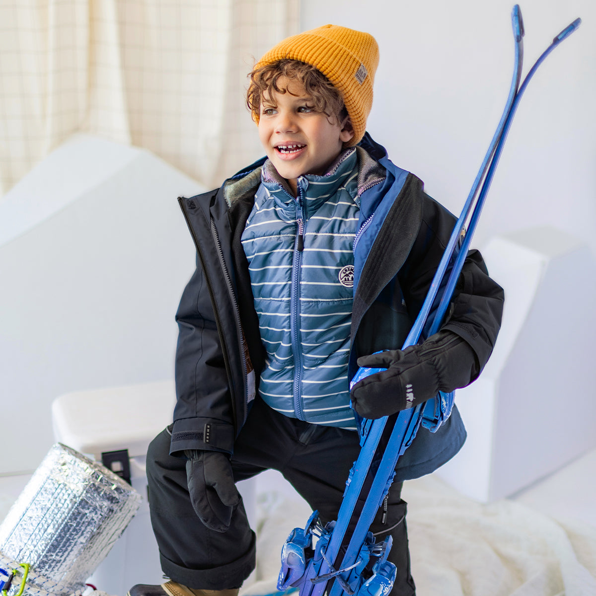 Manteau d'hiver 3 en 1 bleu et noir, enfant