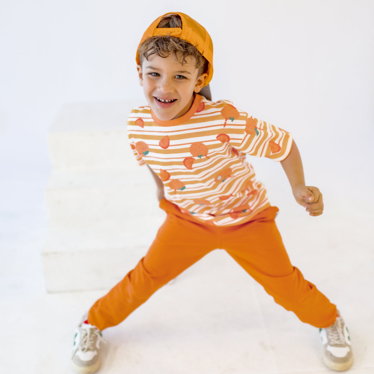 Pantalon orange style jogger, enfant