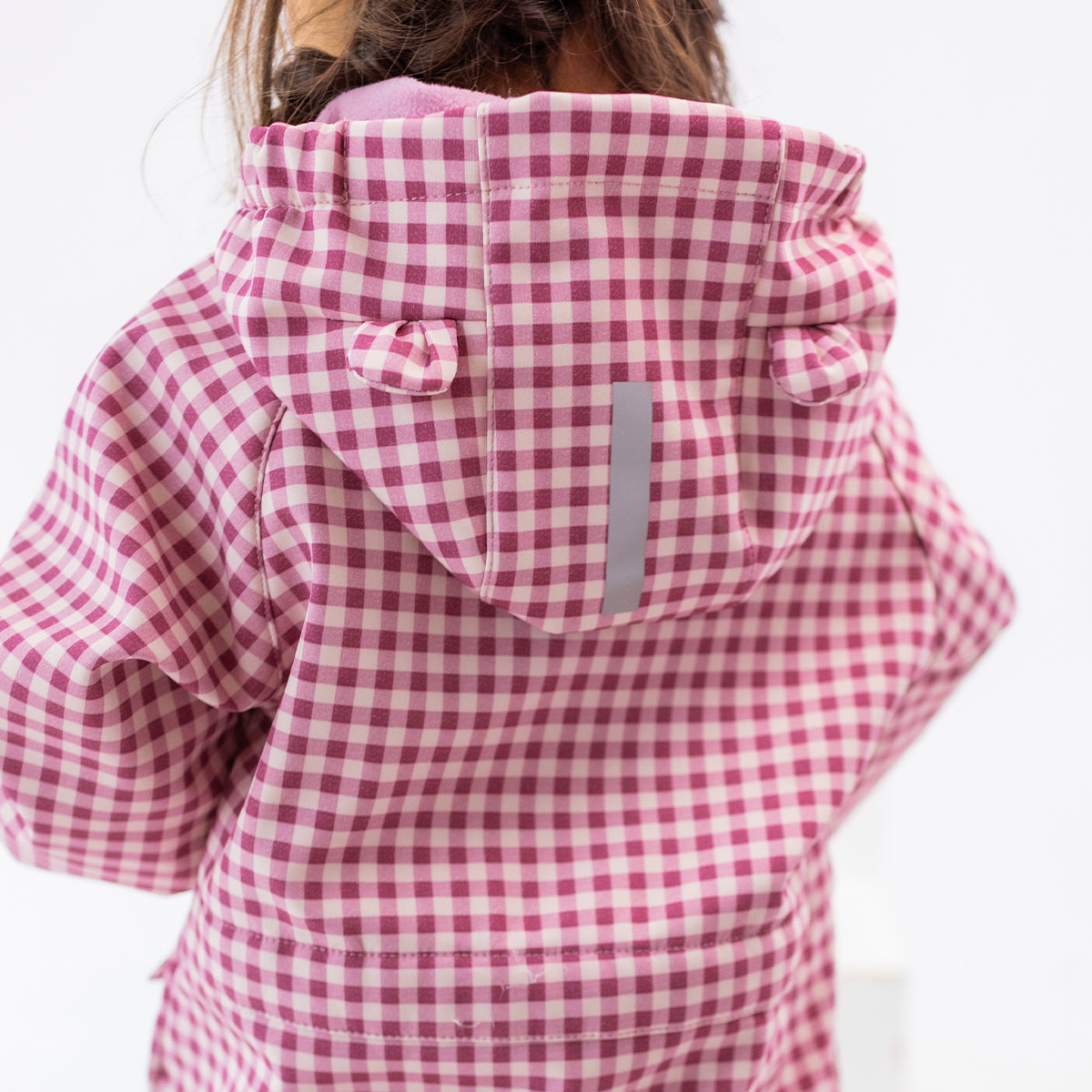 Une-pièce softshell rose à carreaux, bébé