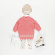 Robe de maille rose en cachemire, bébé || Pink knitted dress in cashmere, baby
