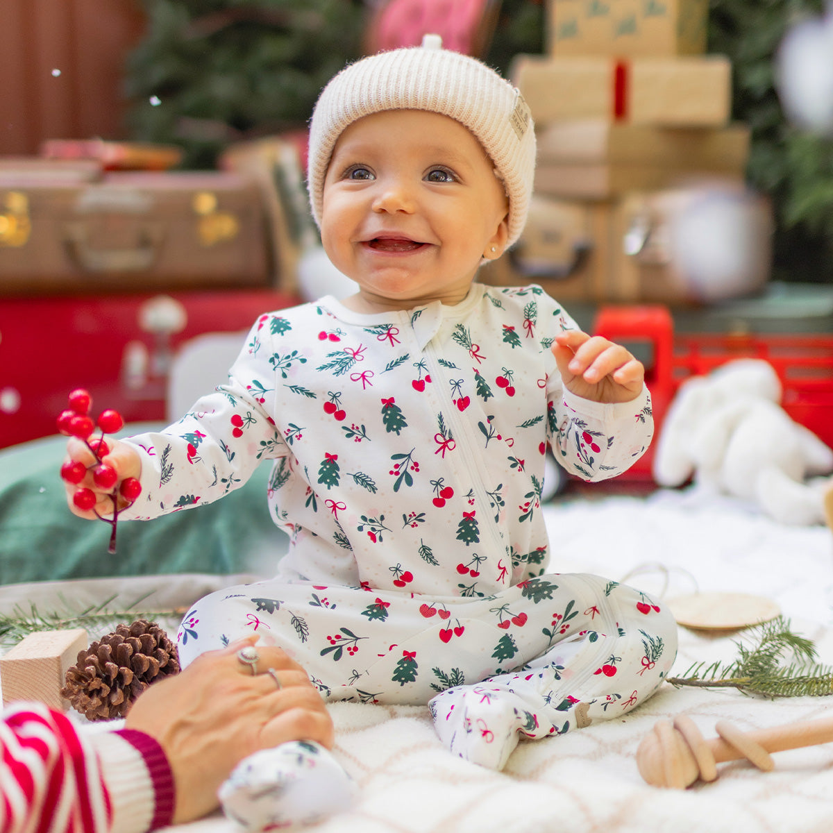 Pyjama crème à imprimé des Fêtes, naissance