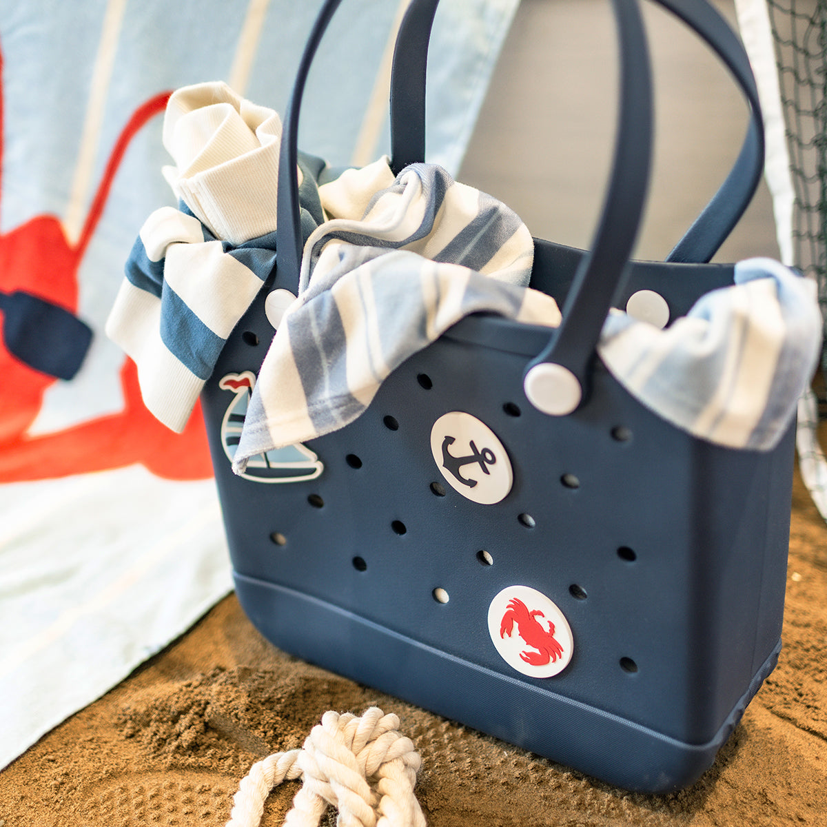 BABY MINI BLUE エコバッグ Blue beach tote bag, child | Souris Mini - Souris Mini