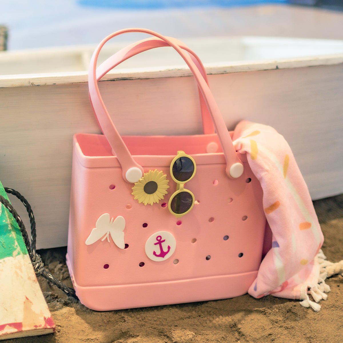 Sac fourre-tout de plage rose, enfant