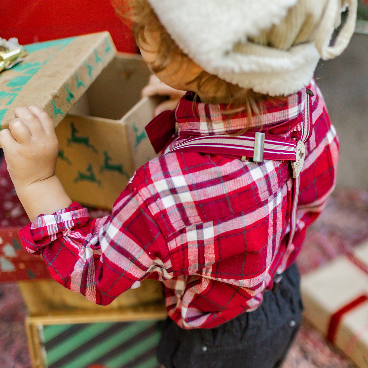 Red plaid shirt, baby
