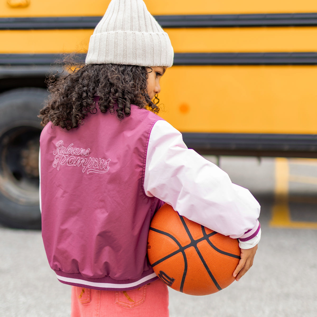 Blouson bomber mauve et rose, enfant
