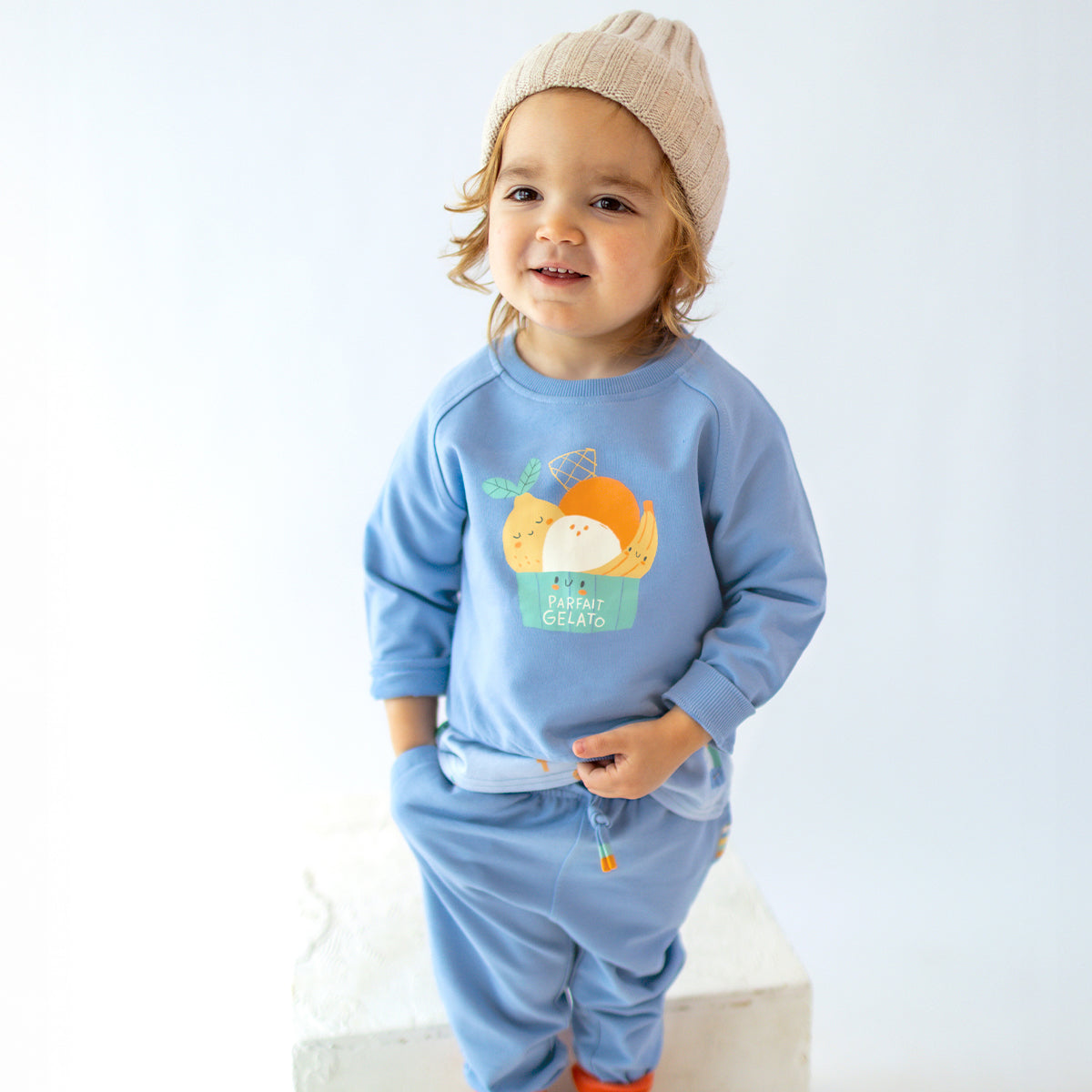 Pantalon bleu style jogger, bébé