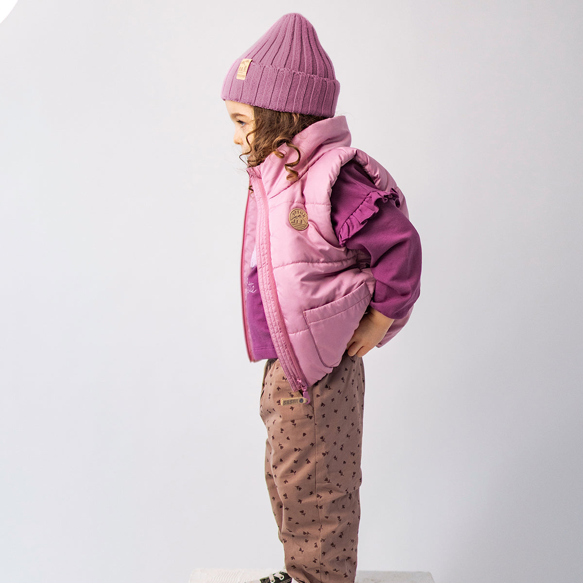 Veste sans manches rose, bébé