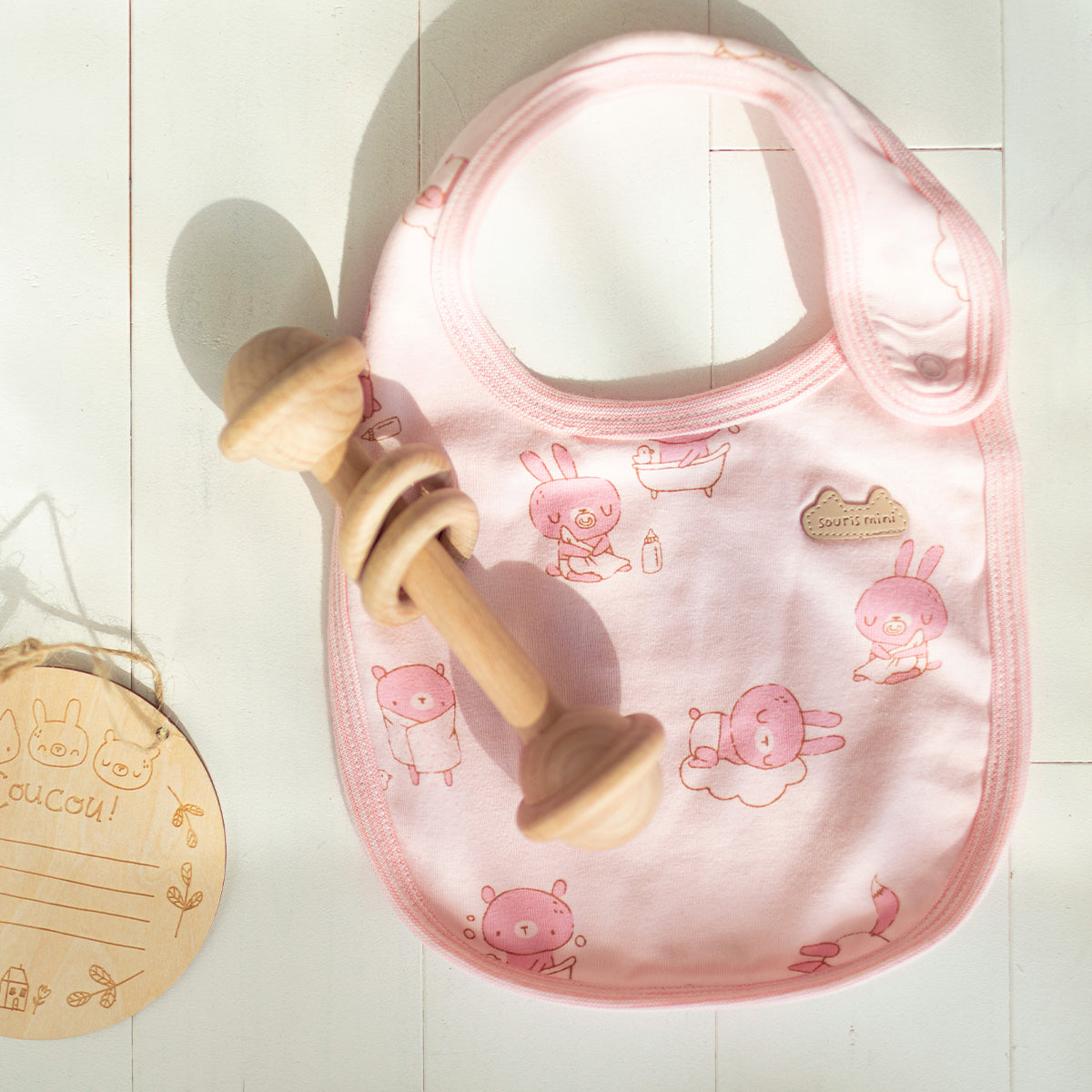 Pink and cream “The Signature” gift set (11 pieces), newborn