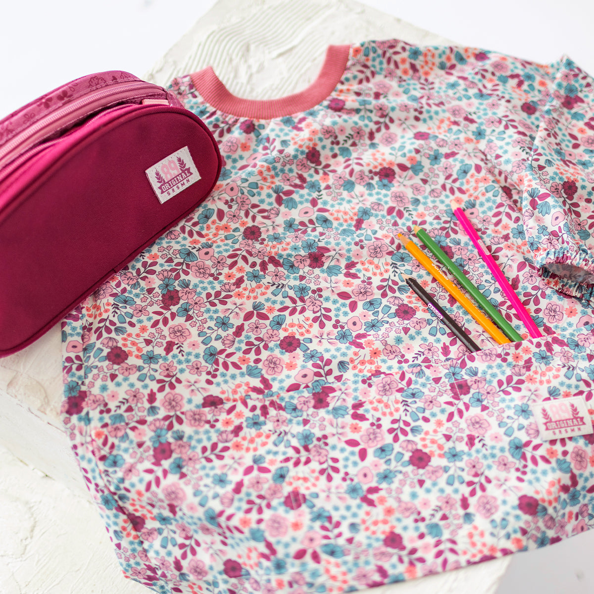 Floral print smock, child