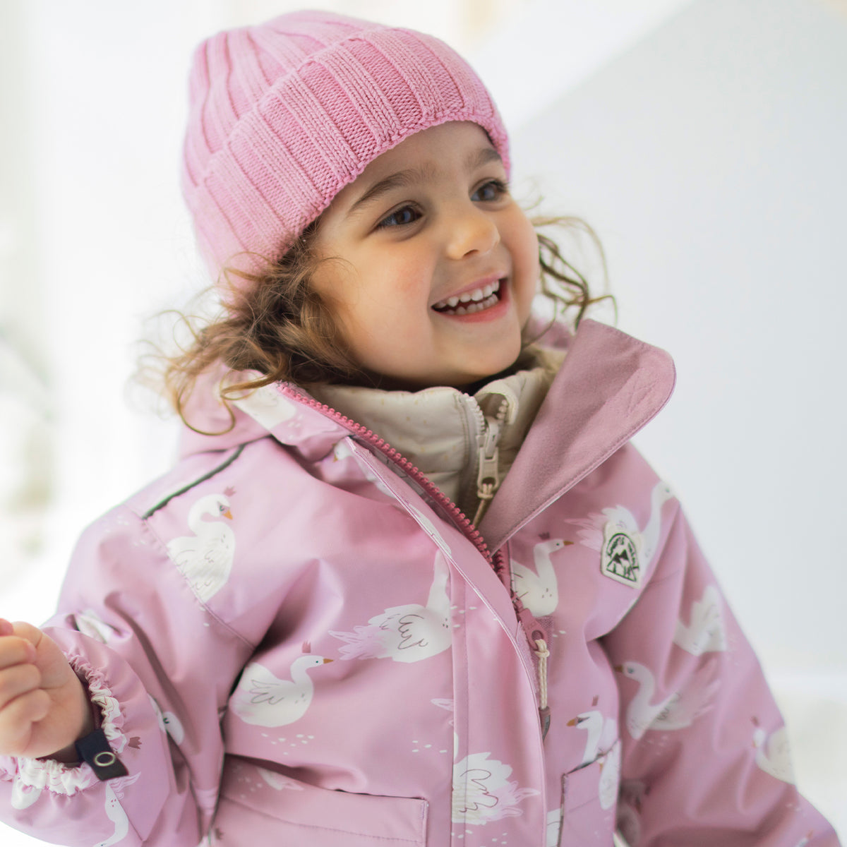 Pink Printed 3-in-1 snowsuit, baby