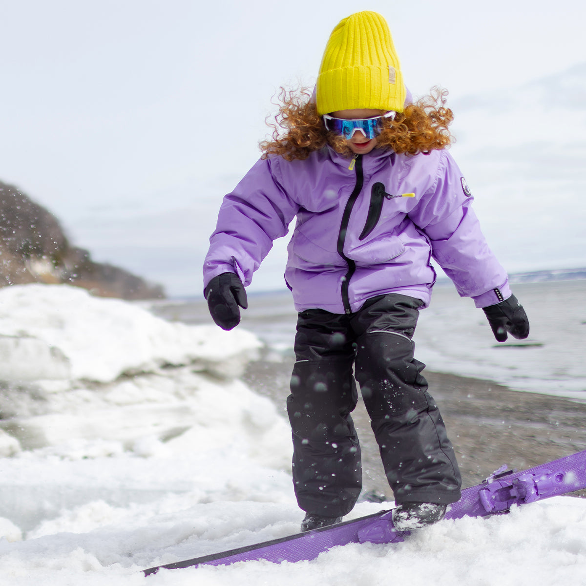 Habit de neige deux pièces PERFO+ mauve et noir, enfant