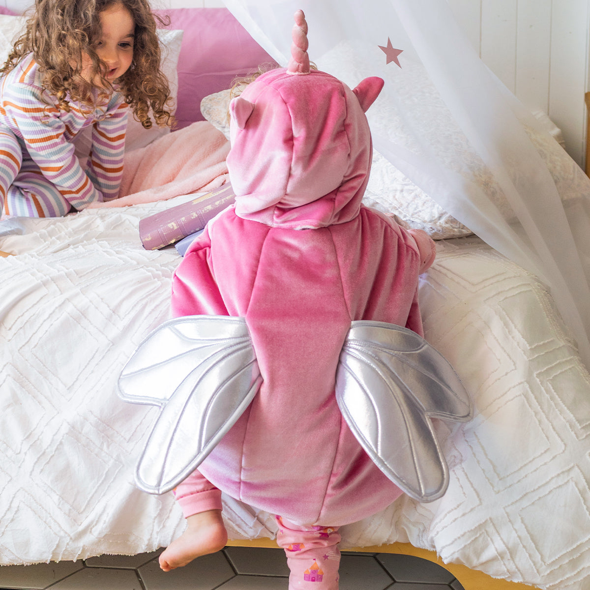 Costume rose de licorne en velours