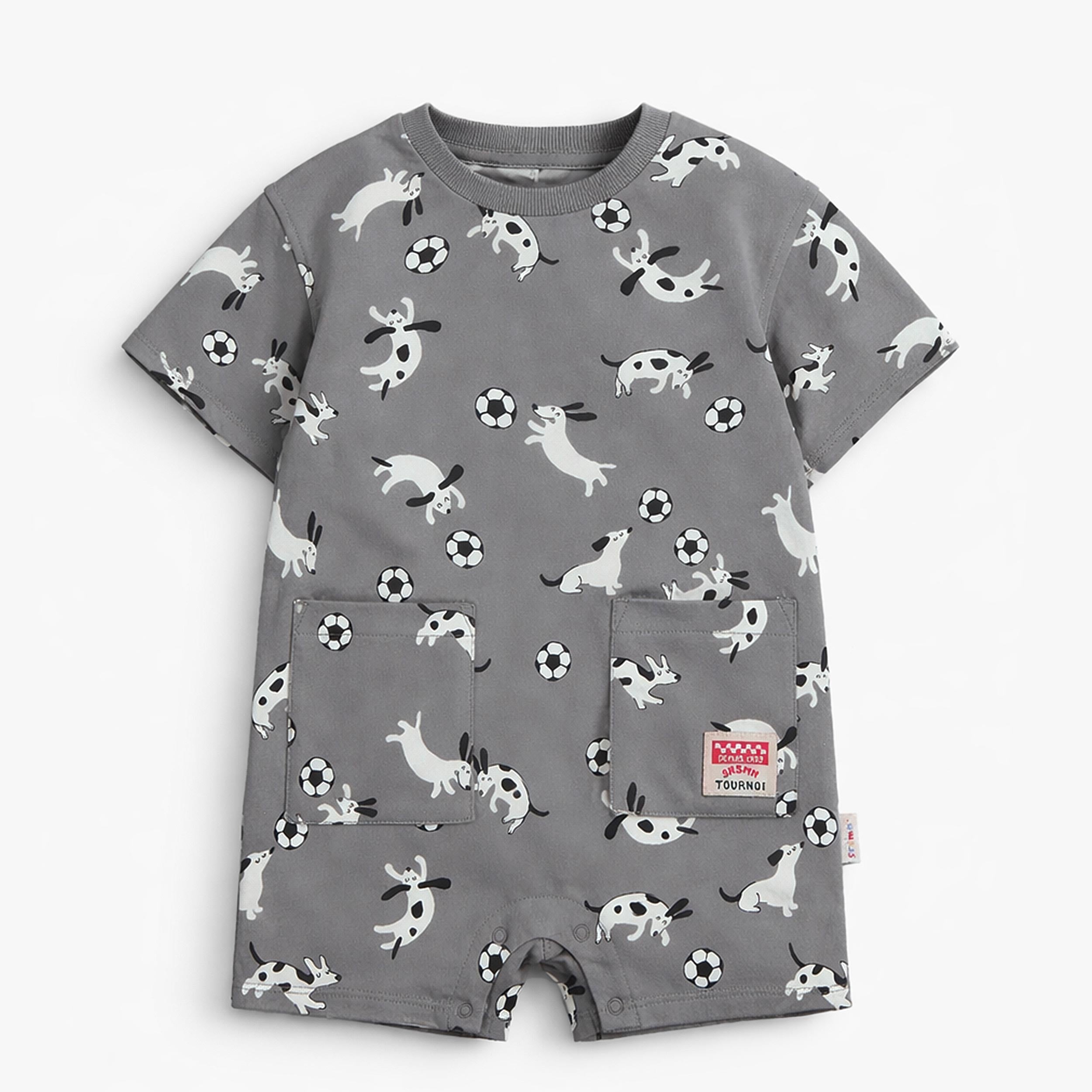 Barboteuse grise à motifs, bébé - Souris Mini
