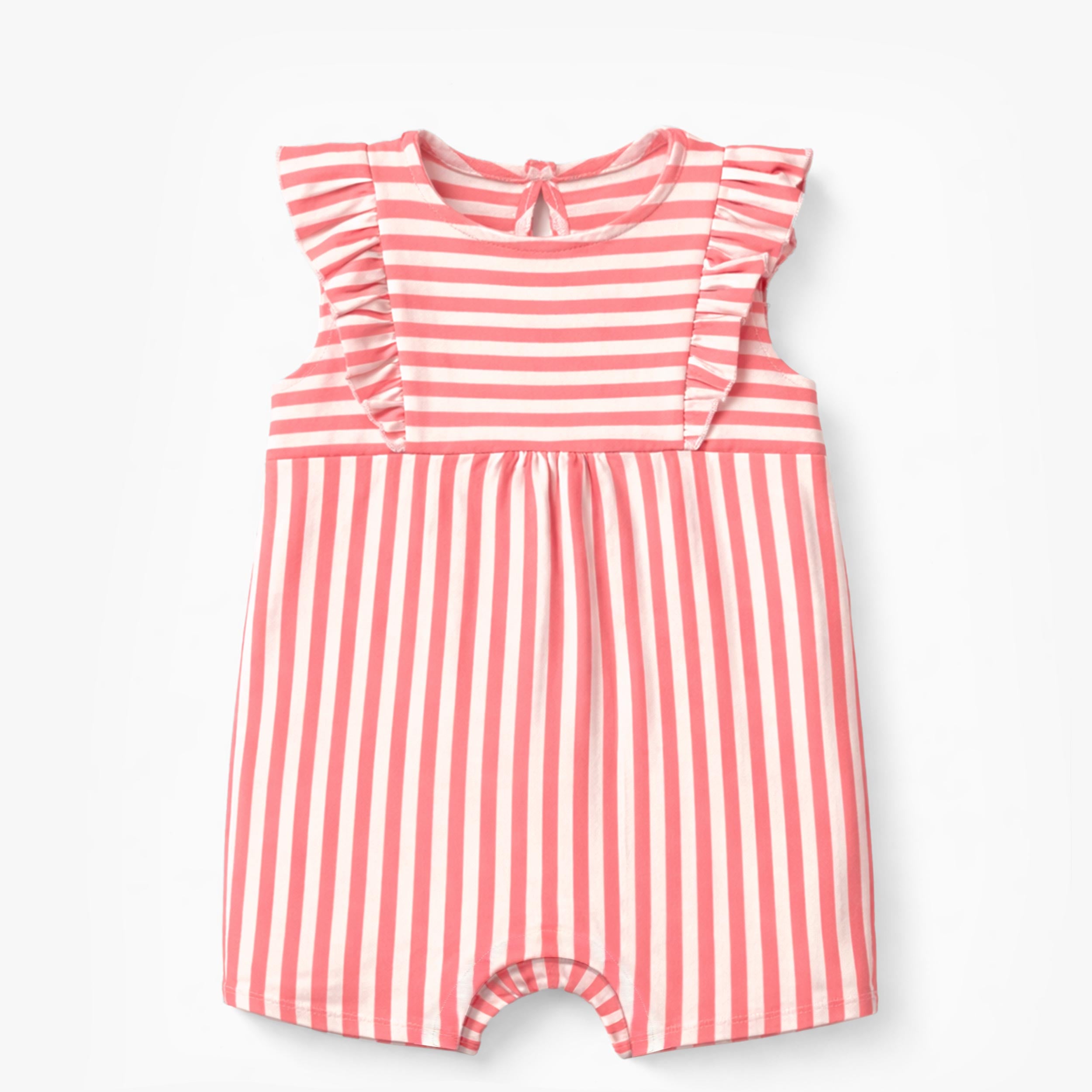 Barboteuse rose et crème à rayures, bébé - Souris Mini