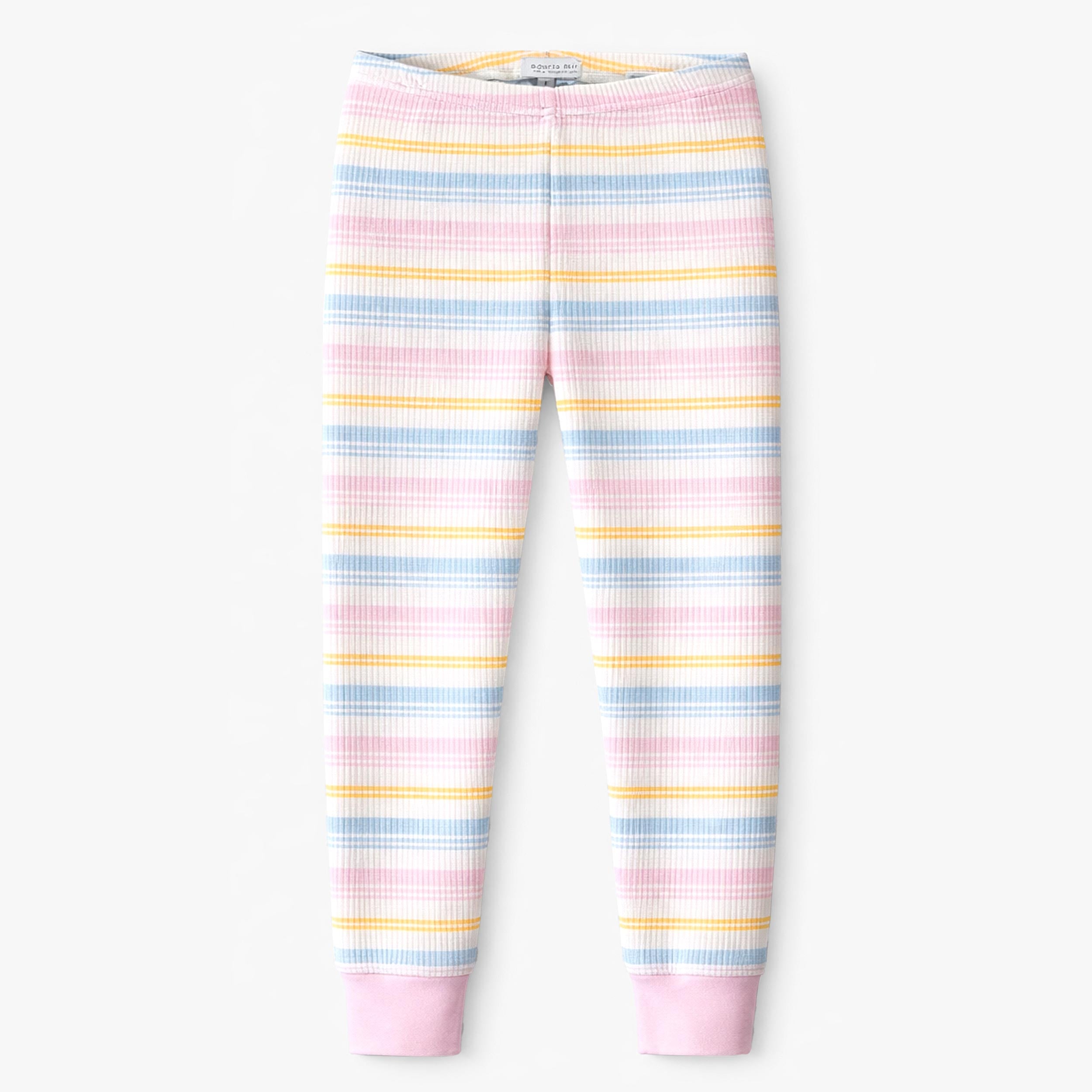 Pantalon de pyjama deux pièces crème à rayures pastel, enfant 