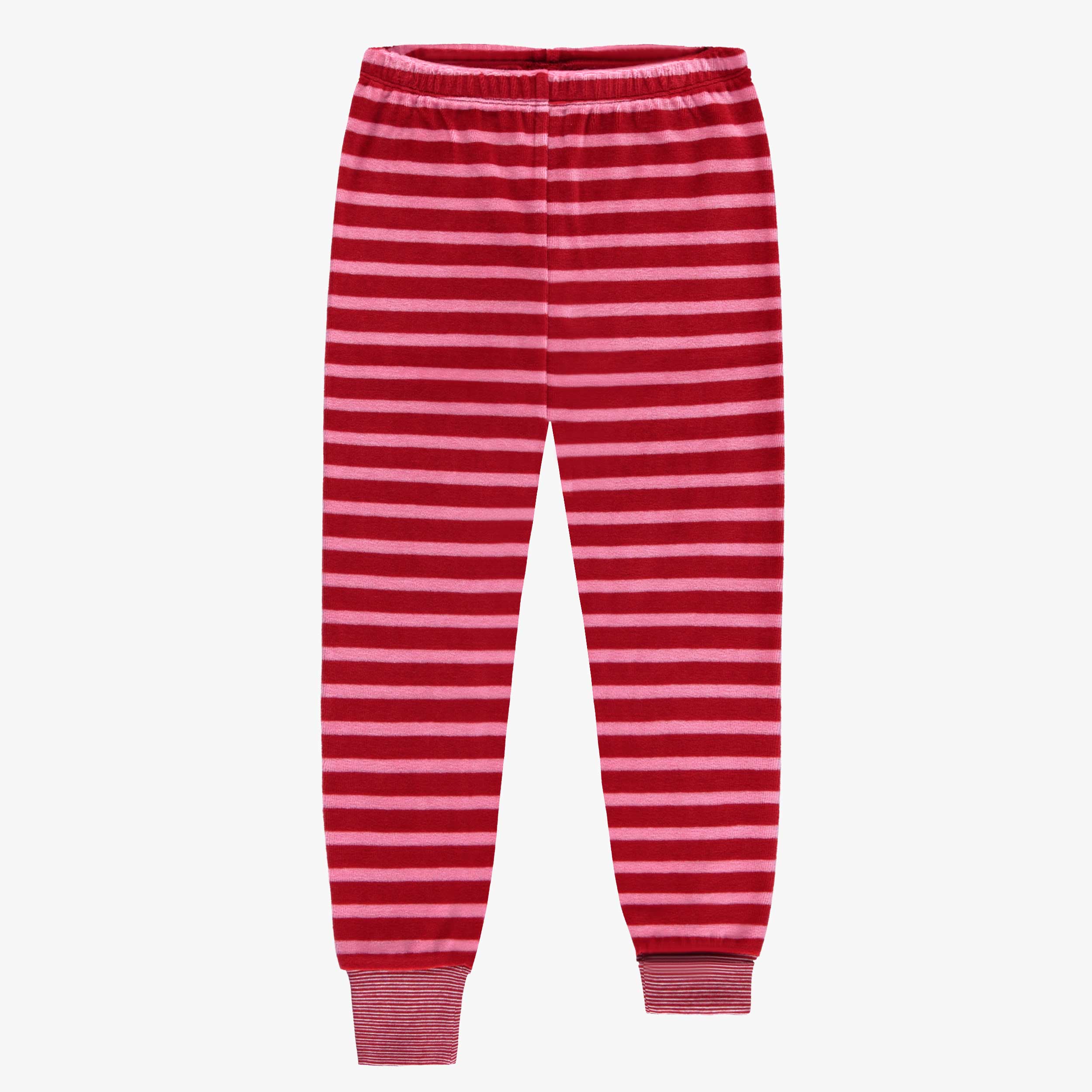 Bas du pyjama deux pièces rose et rouge à rayures, enfant - Souris Mini